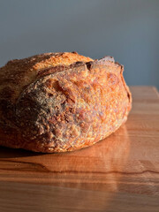 Perfectly baked sourdough with golden crust.