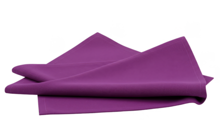 Abstract Purple Folded Fabric Napkin On Transparent Background Design