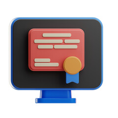 3D Illustration of a Certificate Award