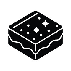 Brownie Icon Outline Vector Illustration