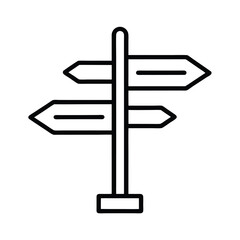 Directions Icon Outline Vector Illustration