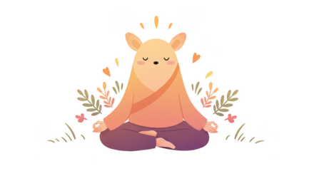 Bear Meditating in Lotus Position Spiritual Zen Pixel Art Illustration