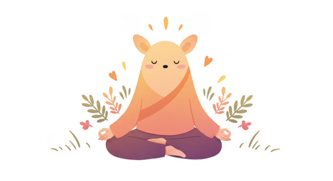 Bear Meditating in Lotus Position Spiritual Zen Pixel Art Illustration - Powered by Adobe