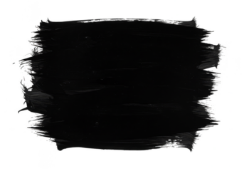 Black Paint Brush Stroke Grunge Transparent Background Texture