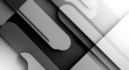 Abstract Geometric Gray Pattern with Shadows and Modern Style
