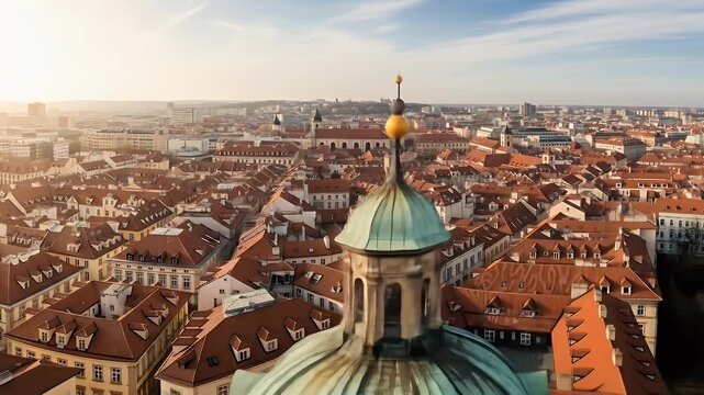 Cityscape with terracotta roofs