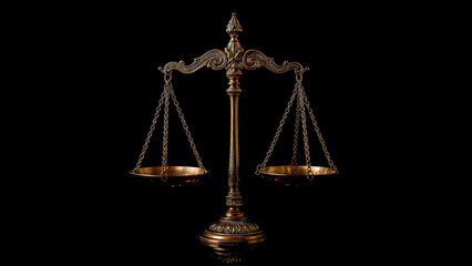Glimmering golden scales symbolizing justice and balance