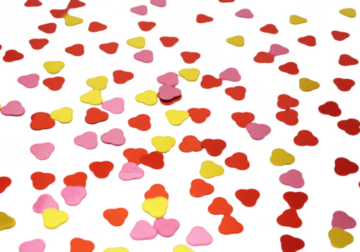 Abstract Background of Red Pink Yellow Hearts for Valentine with Love