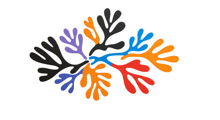 Fototapeta premium Abstract Branch Coral Seaweed Ocean Plant Marine Element Background