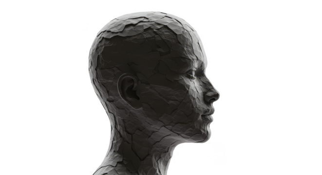 Abstract Cracked Skin Portrait Transparent Background Woman Face Detail