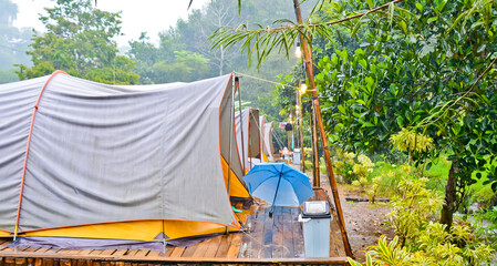 tropical riverside camping view
