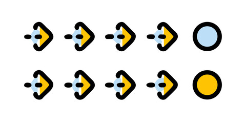 Abstract Illustration of a Process with Incomplete Shapes and a Final Result