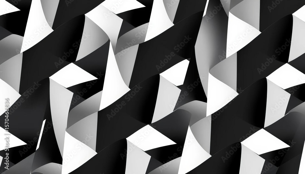 Poster sleek monochrome geometric vector seamless pattern repeating stylish abstract shapes create a modern