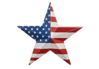 American Flag Star Sparkle Patriotic Decoration Isolated Background