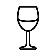Wine Glass Icon Outline Vector Illustration