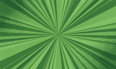 Green comic zoom lines background