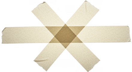 Adhesive Masking Tape Cross Design Element on Transparent Background