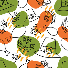Thanksgiving seamless pattern square background design