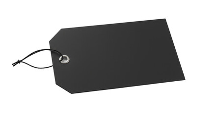 Black Blank Tag Isolated Price on Transparent Background
