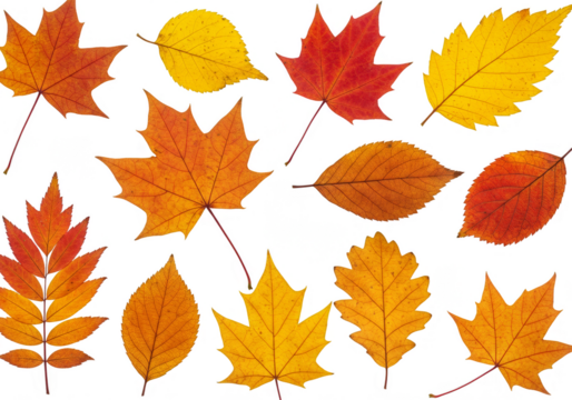 Autumnal Leaves Isolated Transparent Background Fall Season Foliage