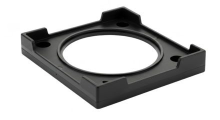 Black Metal Mount Industrial Part Isolated on Transparent Background