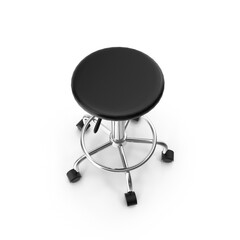Black Swivel Stool Modern Office  Lab Furniture 3d transparent background png