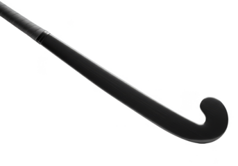Black Hockey Stick Sport Equipment on Transparent Background Isolated