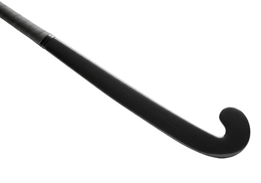 Black Hockey Stick Sport Equipment on Transparent Background Isolated