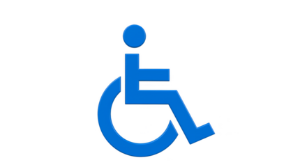 Blue Accessibility Symbol Icon for Disabled Persons with Wheelchair