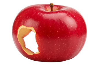 Bitten Red Apple Fruit Fresh Sweet and Juicy with Transparent Background