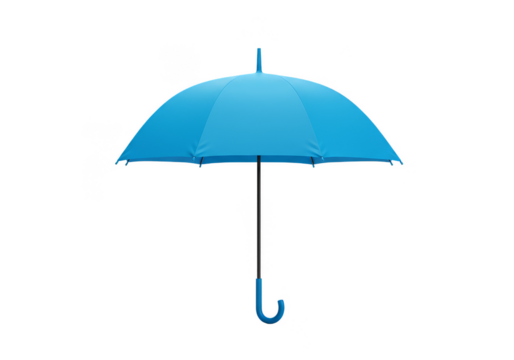 Blue Umbrella Weather Protection Isolated Transparent Background Object