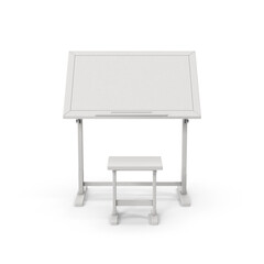 Adjustable Height Childrens Desk and Stool Set Perfect for Home Learning 3d transparent background...