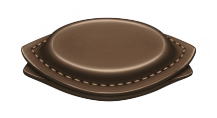 Brown Leather Patch Sewing Design Element Isolated Background