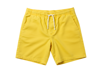 Bright Yellow Shorts Isolated Against Transparent Background
