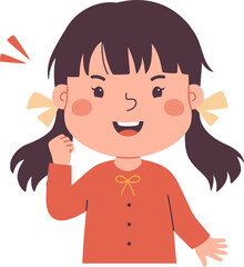 Confident Girl Cartoon Smiling

