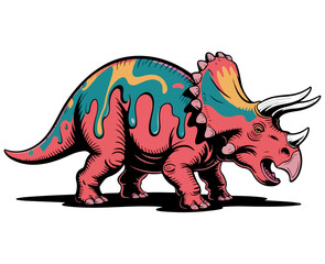 A drawing of a dinosaur on a white background © Pushpa
