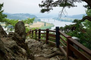 Framed View of Geum River from Nakwaam Rock