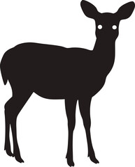 Deer Silhouette Isolated on White Background