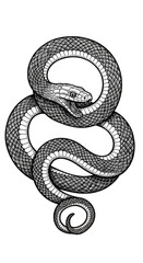 Coiled Snake Illustration Serpent Reptile Symbol Danger Wildlife Toxic