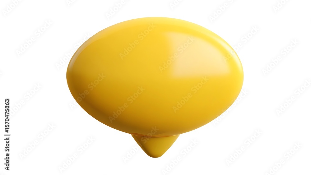 Fototapete a single glossy yellow map pin or location marker icon with a rounded top and a pointed bottom isola