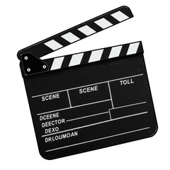 Fototapeta premium Clapperboard Movie Slate Film Board Illustration on Transparent Background