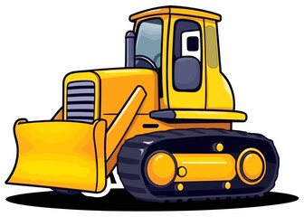 Cute and adorable bulldozer vector illustration