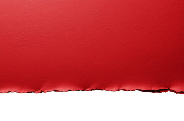 Red grunge paper texture with a torn edge, perfect for a vintage blank banner design or aged card backdrop