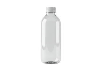 Clear Plastic Bottle Empty Container Transparent Background Isolated