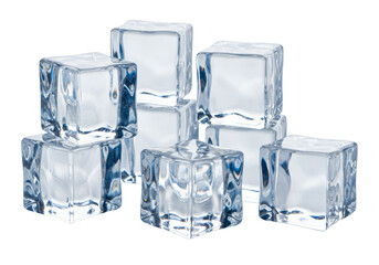 Cool Ice Cubes Water Frozen Drink Fresh Transparent Background