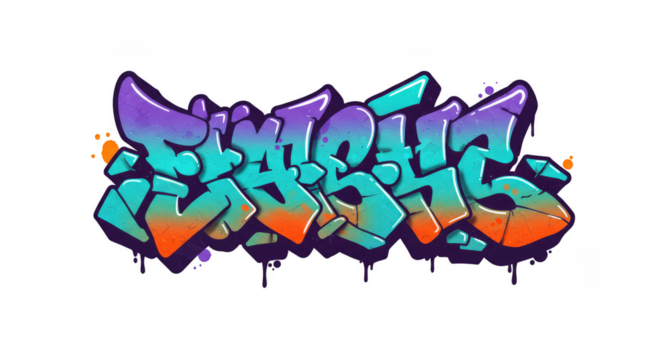 Creative Graffiti Text Vector Art Illustration Design Elements