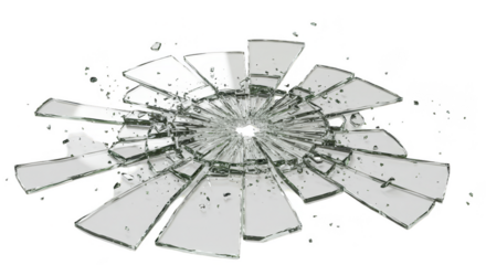 Cracked Glass Shatter Abstract Design Damage Effect Transparent Background