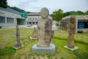 Stone Statues in Front of Buyeo National Museum