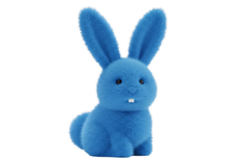 Cute Blue Bunny Rabbit Toy Animal Isolated Transparent Background