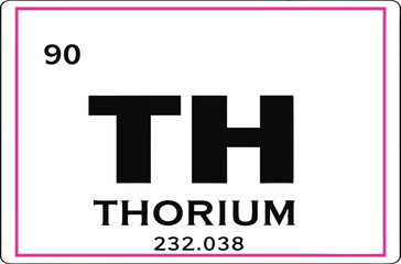 Thorium Periodic Table Element Symbol Illustration
